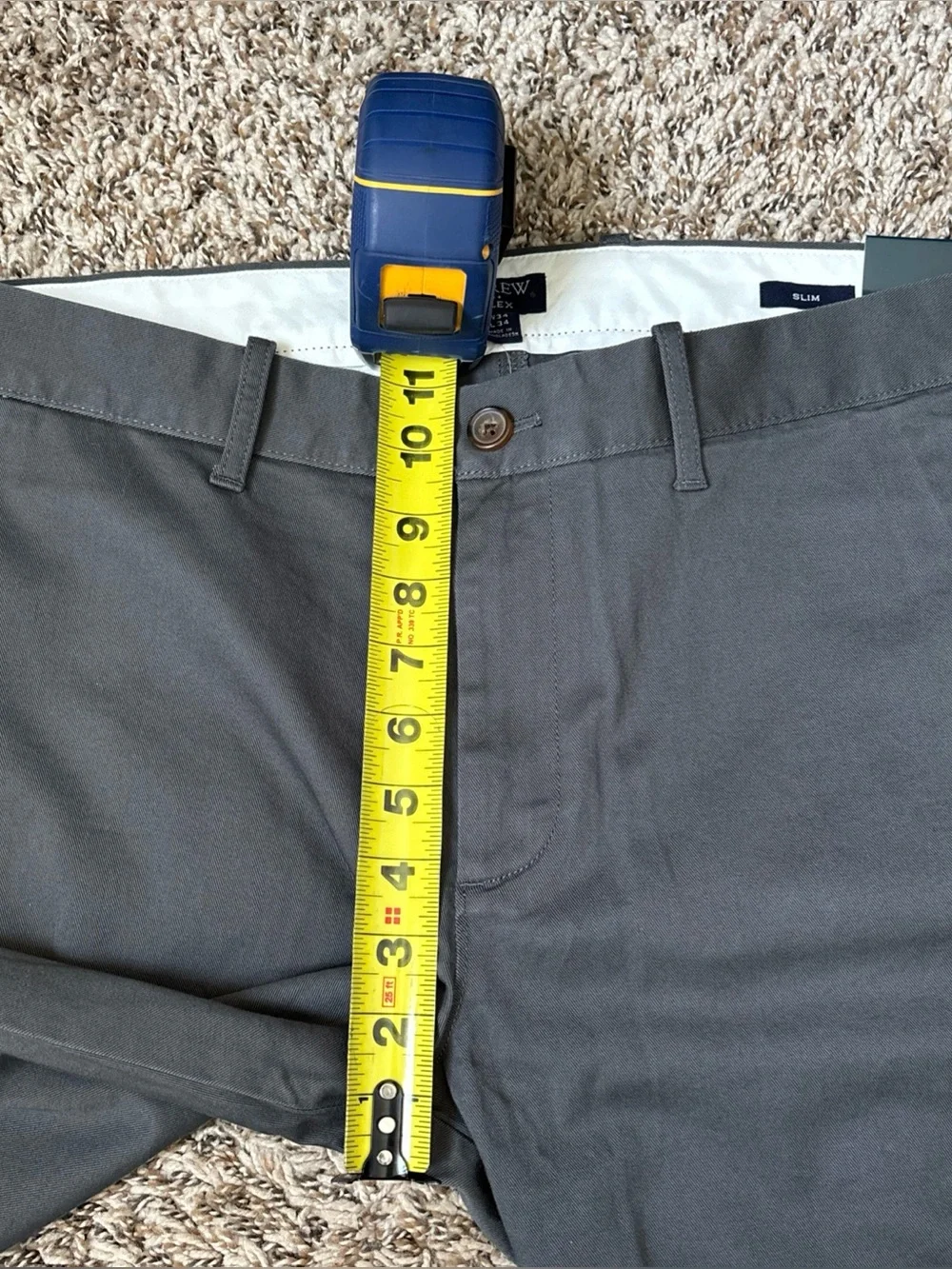 J. Crew Flex Men's Slim Fit Dark Gray Chino Pants, 34x34, NWT